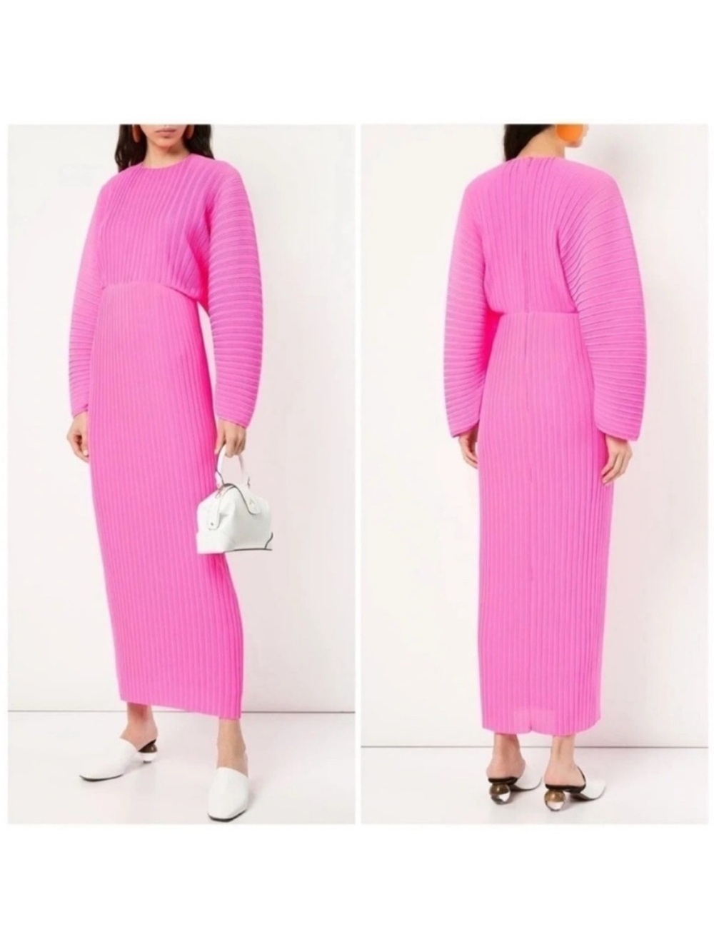 Solace London Mirabelle Plisse Maxi Dress Pink